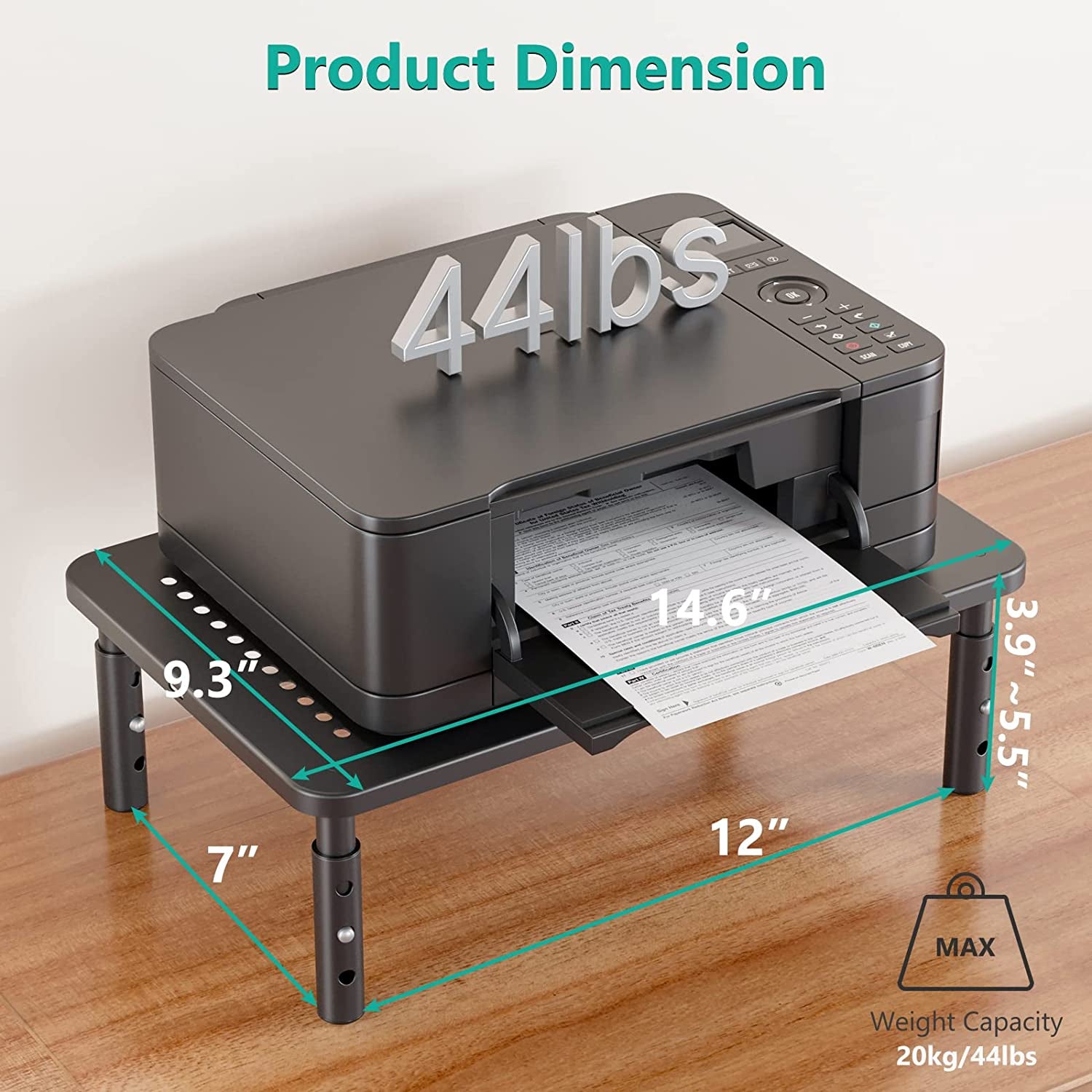 Dual Monitor Stand for Desk, Desk Monitor Riser 3 Height Adjustable, Laptop Riser with Airflow Vents, Desk Organizer for Computer, Laptop, Printer, Notebook (STT003-2), 2 Pack, Black